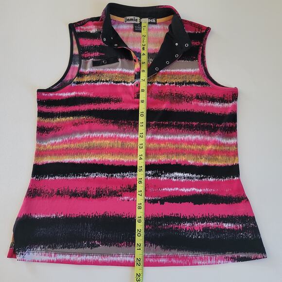 Jamie Sadock Polo Shirt Womens Small Black Pink Sleeveless Golf Tennis - Picture 7 of 7
